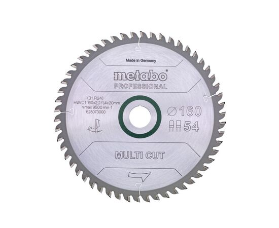 სახერხი დისკი Metabo Multi Cut Professional 160X20, Z54 FZ/TZ 8° მმ