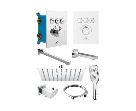 Concealed shower system Rubineta chrome Thermo-3F-Olo SQ 625040