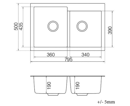 Кухонная мойка Vankor Orman OMP 05.80 черная