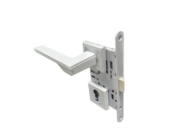 Set handle and lock BT Group 5-001-48 WT 70 mm white