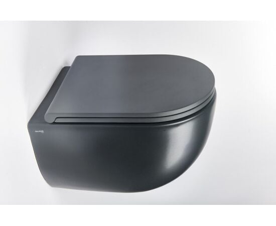 Wall mounted toilet bowl with lid GALASSIA Dream Matt Black 52x36 cm