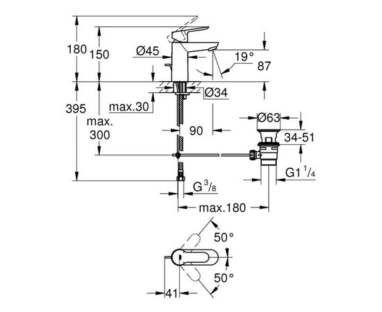 Смеситель для умывальника Grohe Start Edge 23342000