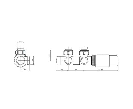 Integrated Valve Kit Terma TGETTWINPKCRO