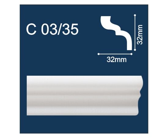 Plinth skirting board Solid С03/35 white 2 m