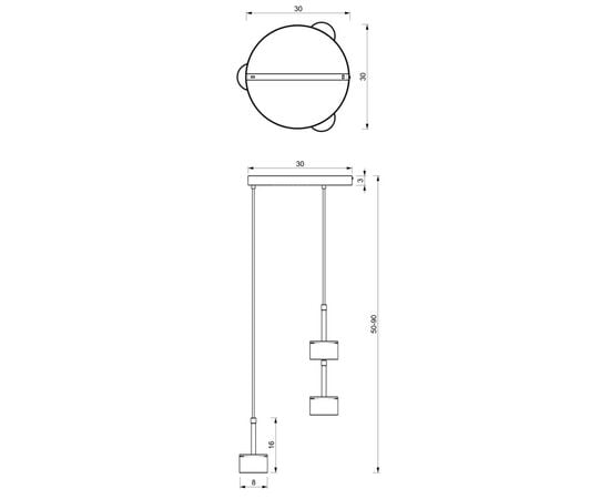 Hanger Milagro MLP7762ARENA 3 GX53 black Gold