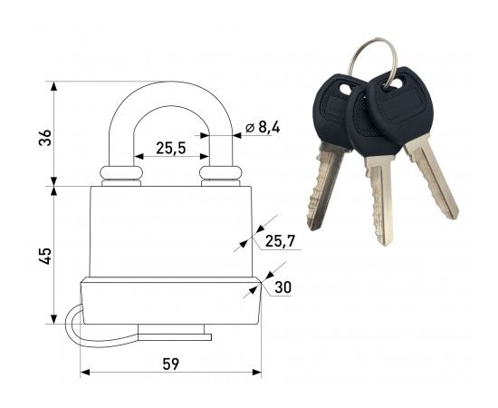 All-weather padlock Soller 113-054 375-50 50 mm