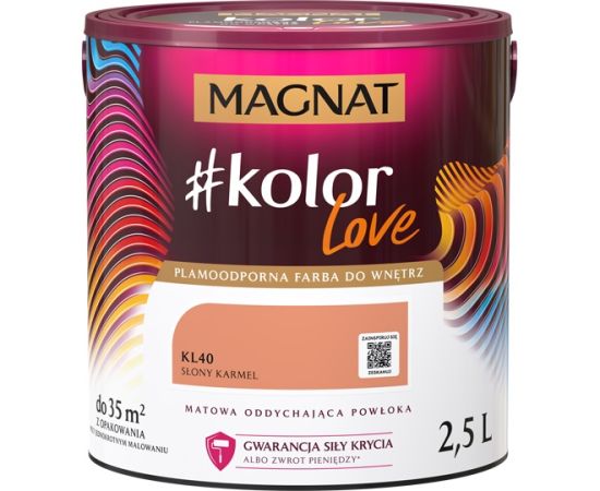 საღებავი ინტერიერის Magnat Kolor Love 2.5 ლ KL40 მარილიანი კარამელი