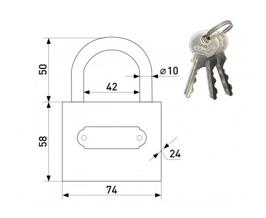 Padlock Soller 367-1 75mm glossy