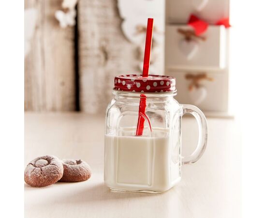 Jar with straw Pasabahce 450ml