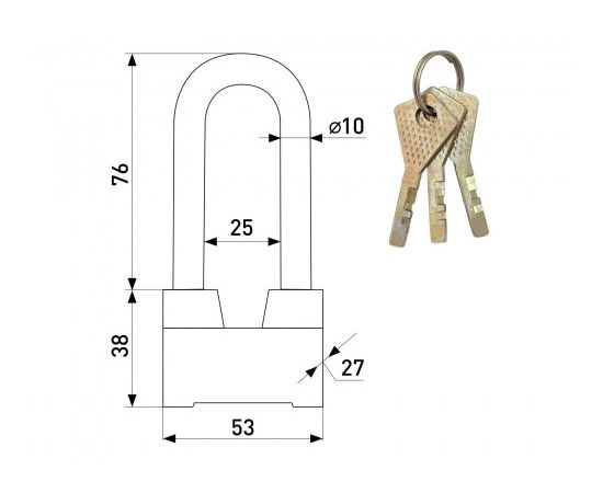 Padlock Soller 113-007 with long shackle