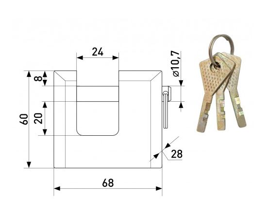 Padlock Soller HBX 113-022 70 mm