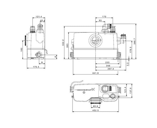 Fecal pump for sewerage GRUNDFOS Sololift2 WC-1