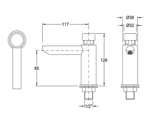 Washbasin faucet Valadares Timer chrome timer