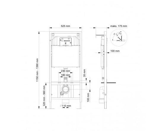 Toilet installation Visam Slim 80