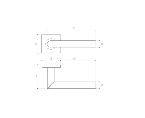 Door handle rossete Metal-Bud NOVA NOVK with plumbing SSKW