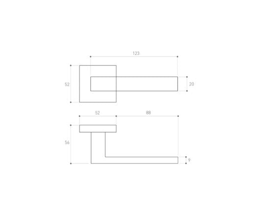 Door handle rossete Metal-Bud Nowy Qubik K VQKBI with plumbing SZKBW