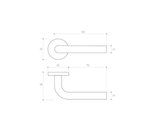 Door handle rossete Metal-Bud DOMINO DNO with cylinder cover NNY