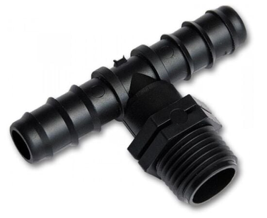 Tee Bradas DSWA06-1216L with external thread 1/2", pipe socket 16 mm