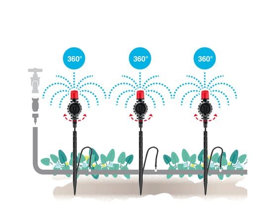 Микро ороситель на колышке с трубкой для микрокапельной системы GF IDRA 360 GF80006277 3 шт
