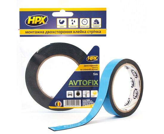 Лента автомобильная двусторонняя HPX Avtofix DSA1205 5Mx12MM