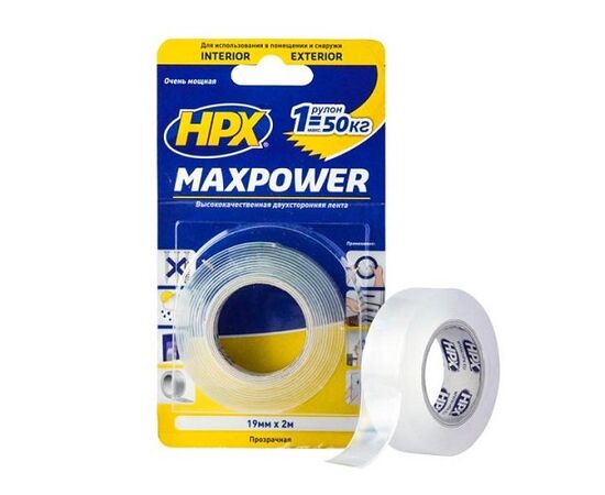 Adhesive tape double-sided transparent HPX UM1902 19 mm / 2 m