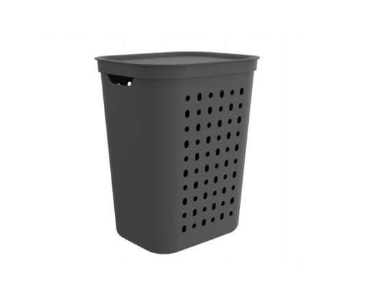 Linen basket Rotho Jona 55l black