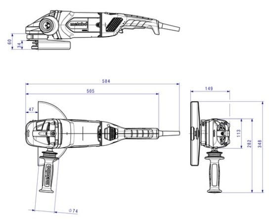 Угловая шлифмашина Metabo WEA 26-230 MVT QUICK 2600W