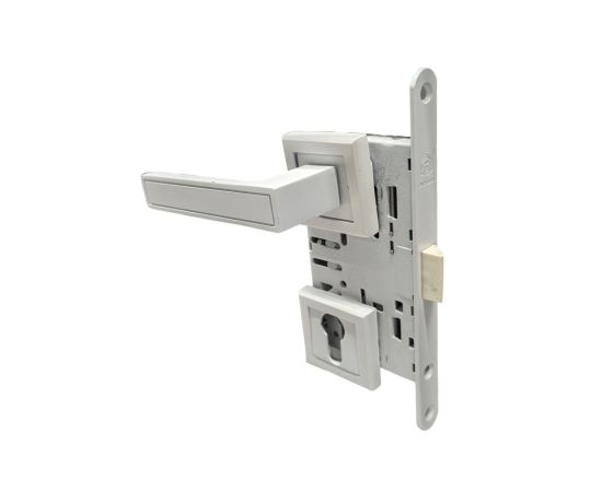 Set handle and lock BT Group 5-001-50 WT 70 mm white