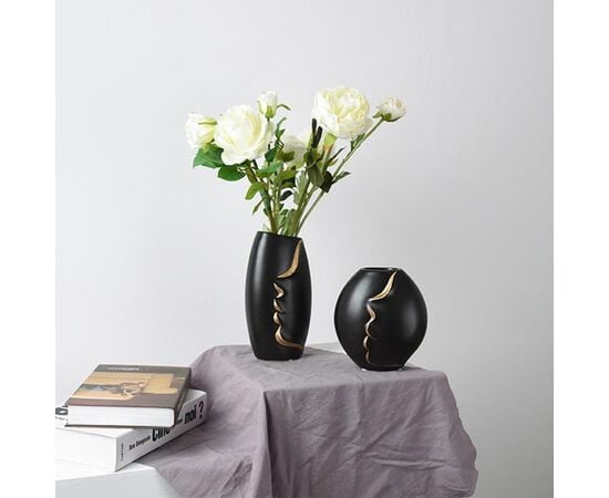 Black vase with face silhouette Gtimport group TAMTA-17