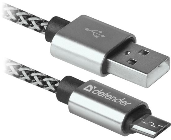 USB კაბელი DEFENDER 87803 USB08-03T PRO USB2.0  AM-MicroBM 1 მ თეთრი