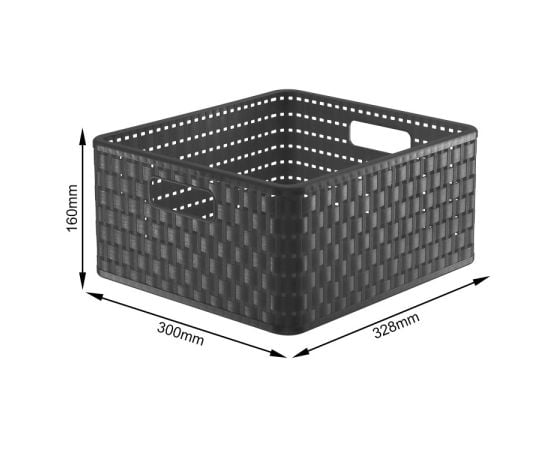 Storage basket Rotho 14l COUNTRY anthracite