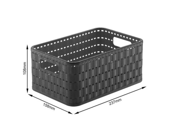 Storage basket Rotho 4L COUNTRY A6+ anthracite