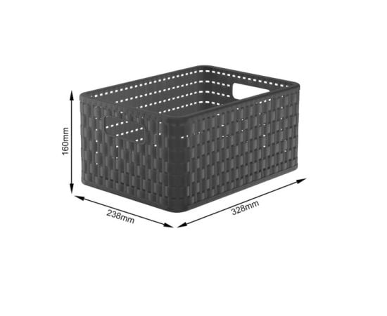 Storage basket Rotho 11l COUNTRY A5+ anthracite