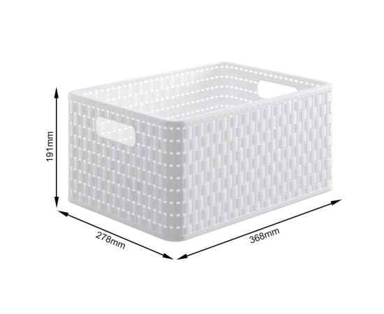 Storage basket Rotho 18L COUNTRY A4 white