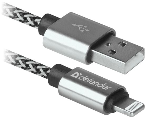 Кабель USB DEFENDER 87807 USB 2.0 (AM) - Apple Lightning (M) 1 м белый