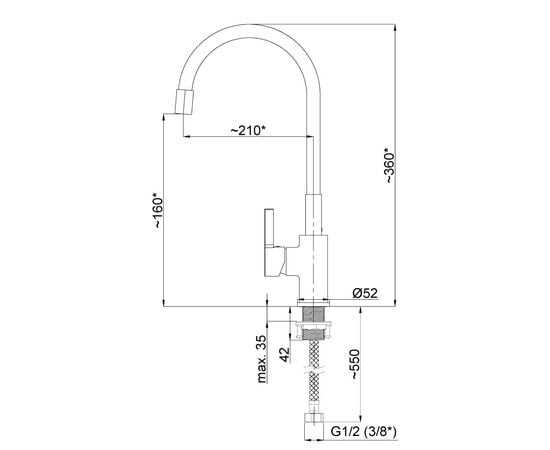 Kitchen faucet Rubineta Flexy-33 FL30078 White