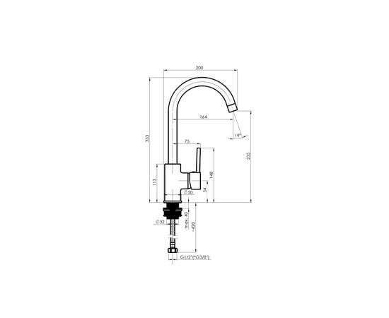 Kitchen faucet Rubineta Axe-33 AX30008 Chrome