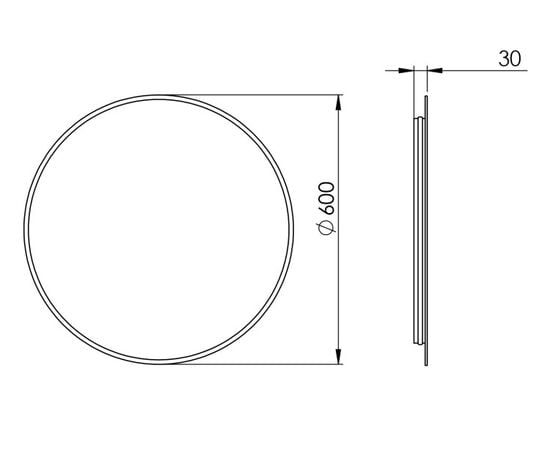 Mirror with LED light Elita 60 black