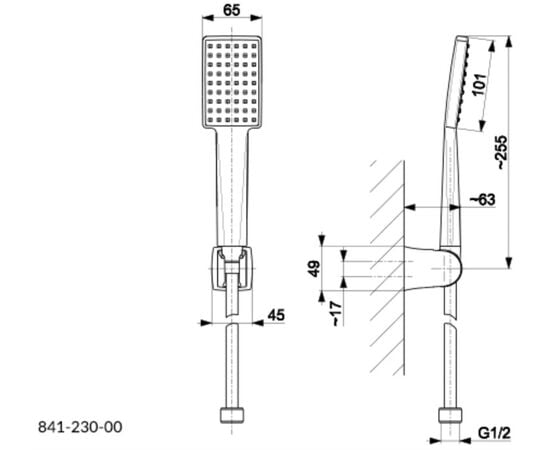 Shower head with holder KFA Logon chrome