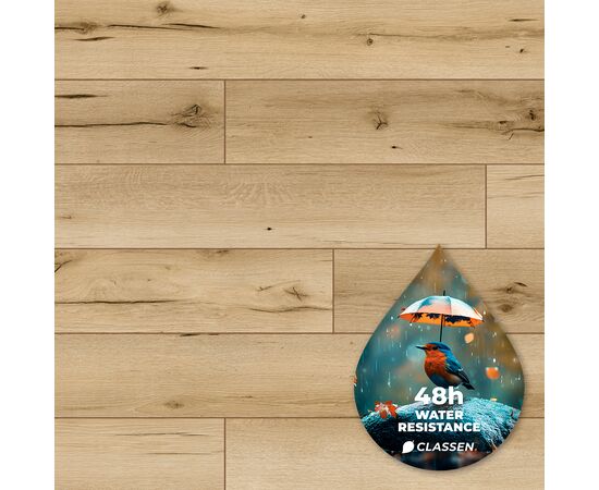 Laminate water resistant Classen Ambience Aqua Protect 53687 4V AC5/33 Wolta Oak 1285x158x10 mm