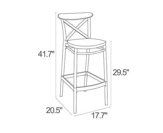 Bar seat eat dark gray Cross 106x52x45 cm