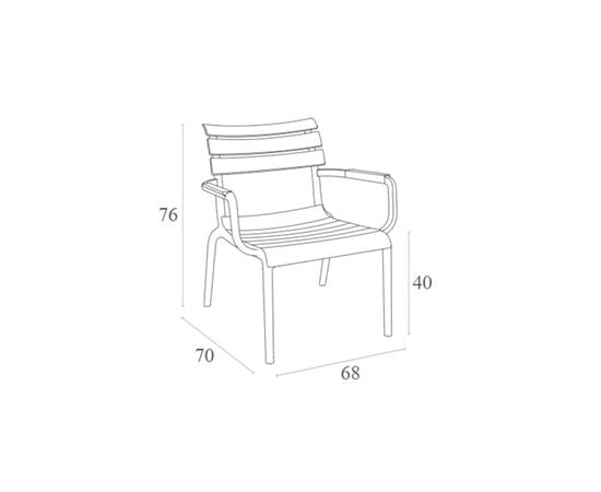 Кресло темно-серый Paris Lounge 76x70x68 см