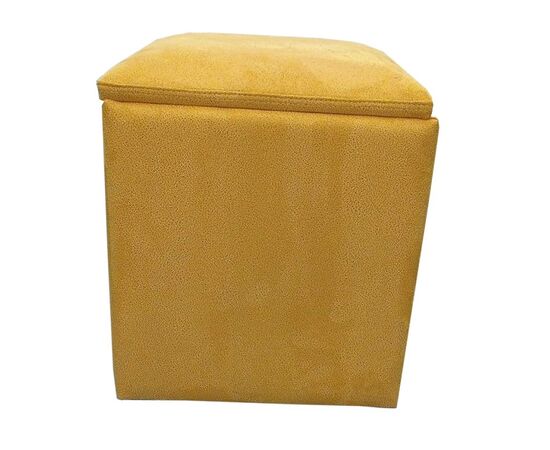 Pouffe alcantara yellow 34/34/40