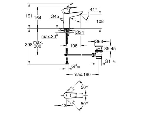 Смеситель для умывальника Grohe Start Loop SLM M 23778001