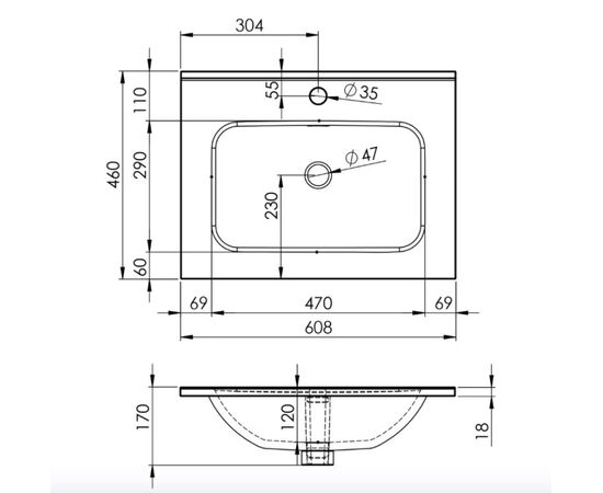 Furniture washbasin Elita Skappa 60 (145830)