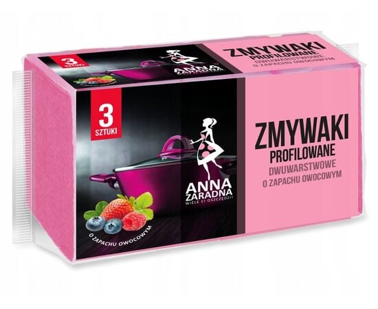 Sponges for washing dishes with the smell of fruits Anna Zaradna 3 pcs