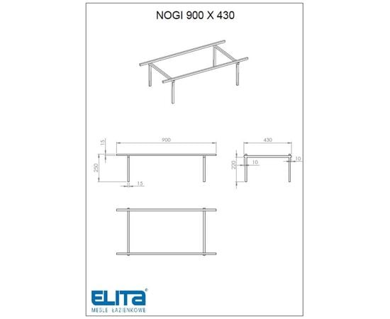 Bathroom furniture legs Elita UNIT LEGACY 100 3DR 1D (Black)