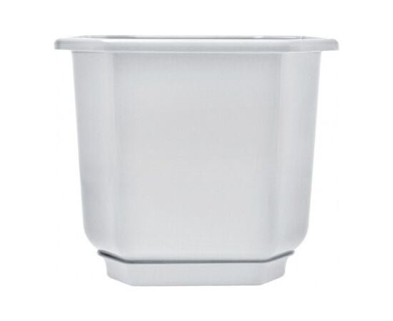 Plastic flower pot with stand Aleana Dama 24x24 white