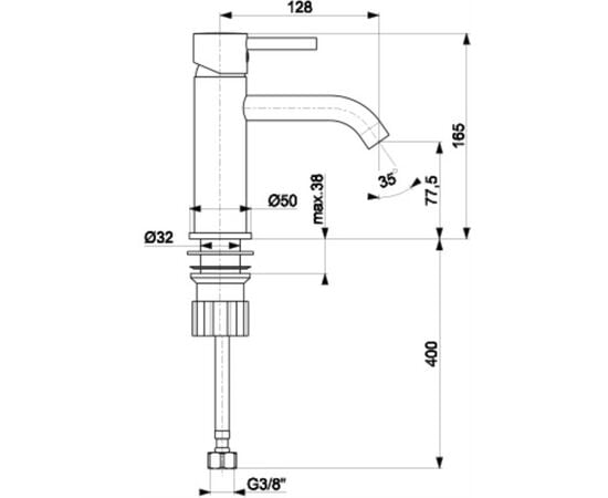 Washbasin faucet KFA Neda black with Click-Clack siphon