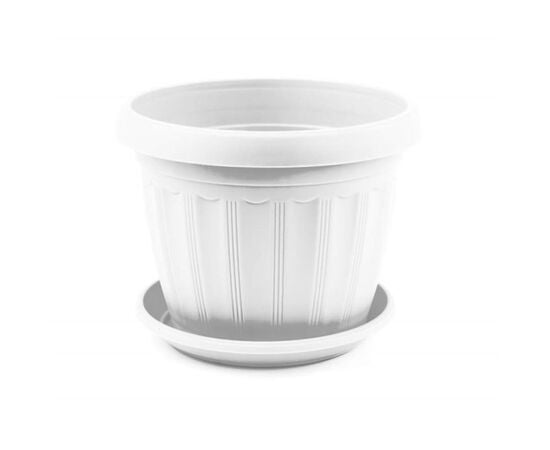 Plastic flower pot with a stand Aleana Terra 25х19 white